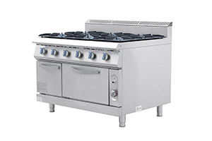 燃氣六頭煲仔爐連焗爐連柜