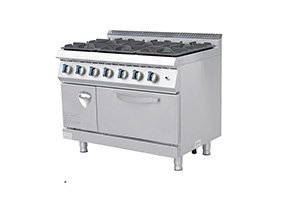 燃氣六頭煲仔爐連焗爐連柜